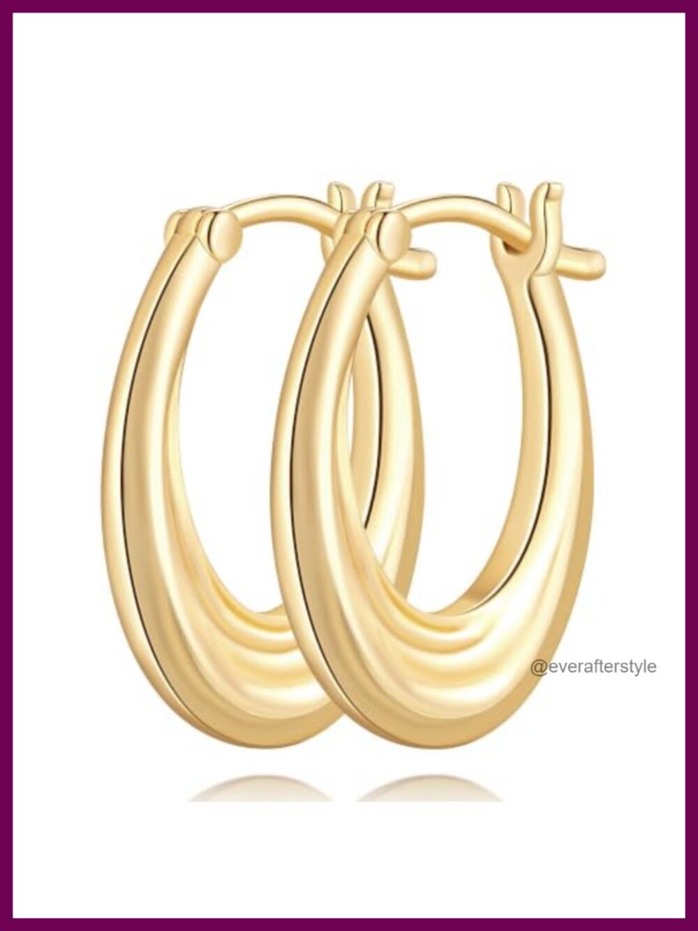 14k Gold Plated Hoop Earrings for Women Latch Back Lightweight